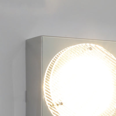 Moderne Mid-Century Eisen & Holz quadratische LED-Wandleuchte für Schlafzimmer & Wohnzimmer 