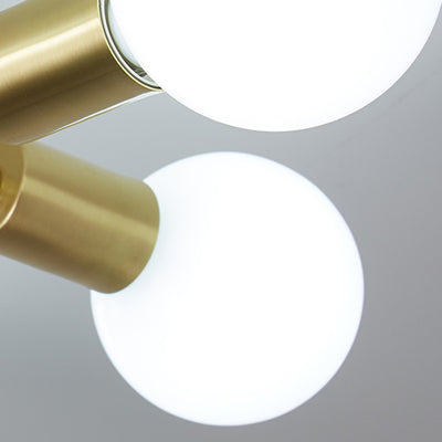 Plafonnier semi-encastré contemporain nordique en métal courbé 4/6/8 lumières pour chambre et salon 