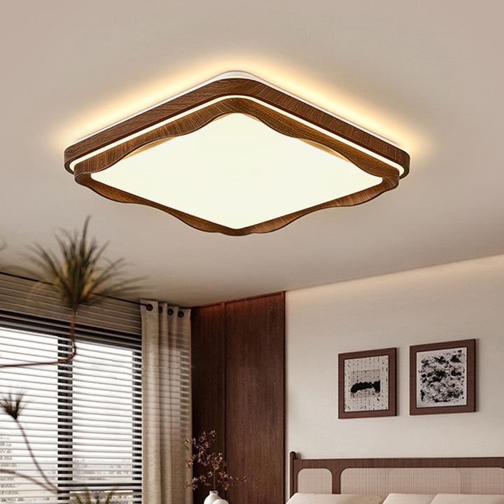 Plafonnier LED géométrique en fer et acrylique vintage traditionnel pour chambre et salon 
