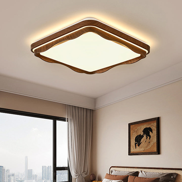 Plafonnier LED géométrique en fer et acrylique vintage traditionnel pour chambre et salon 