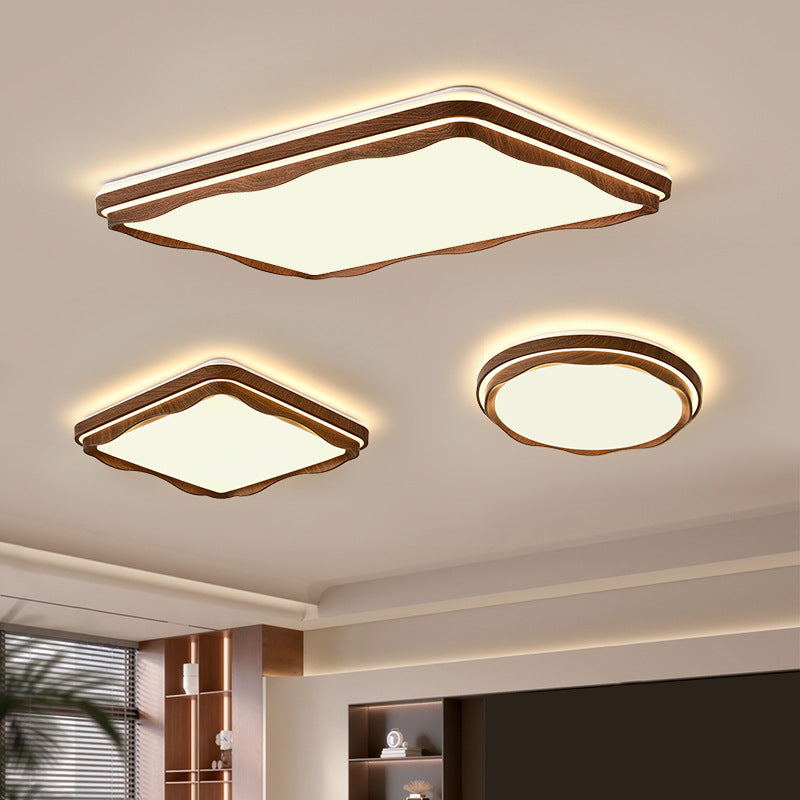 Plafonnier LED géométrique en fer et acrylique vintage traditionnel pour chambre et salon 