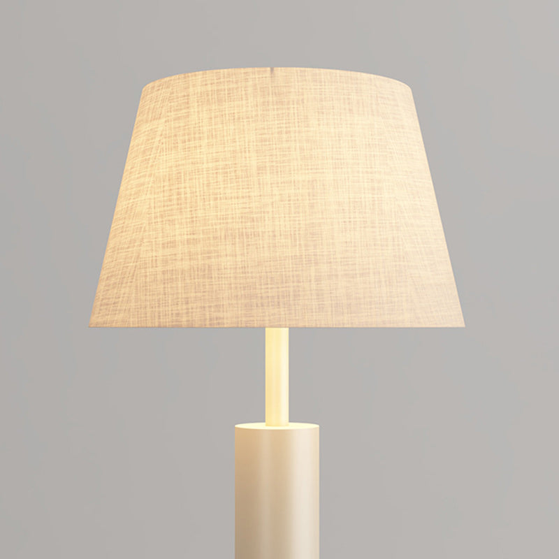 Lampe de sol traditionnelle française en fer et tissu géométrique ronde à 1 lumière pour chambre et salon 