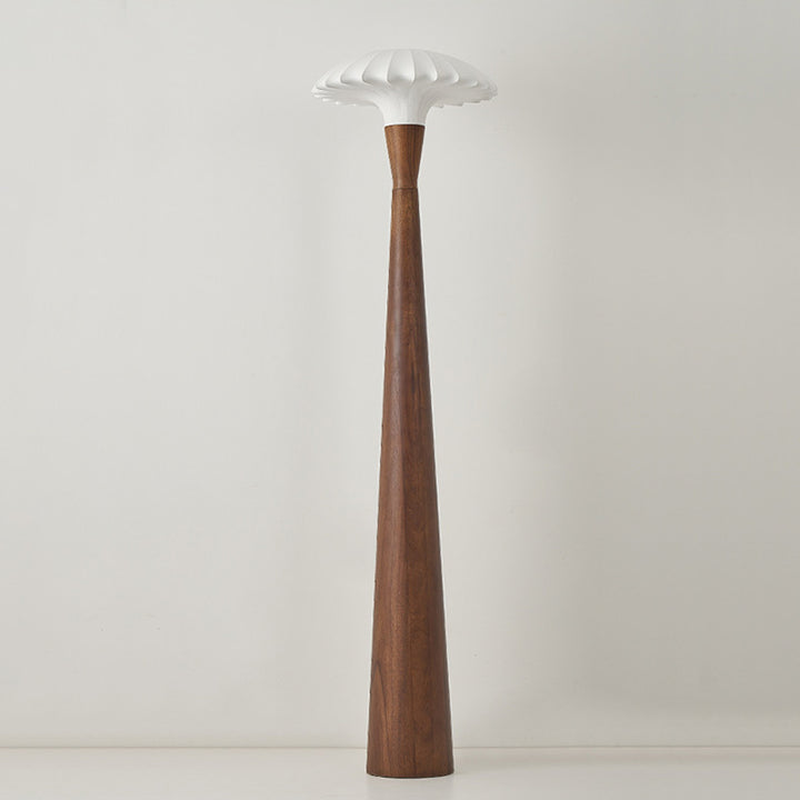 Traditionelle französische Holz- &amp; Seidendome-Schirm 1-Licht Stehende Stehlampe für Schlafzimmer &amp; Wohnzimmer 