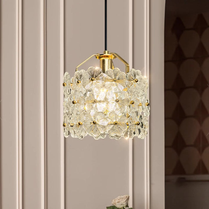 Traditional French Wood Petal 1-Light Pendant Light For Dining Room, Bedroom & Living Room