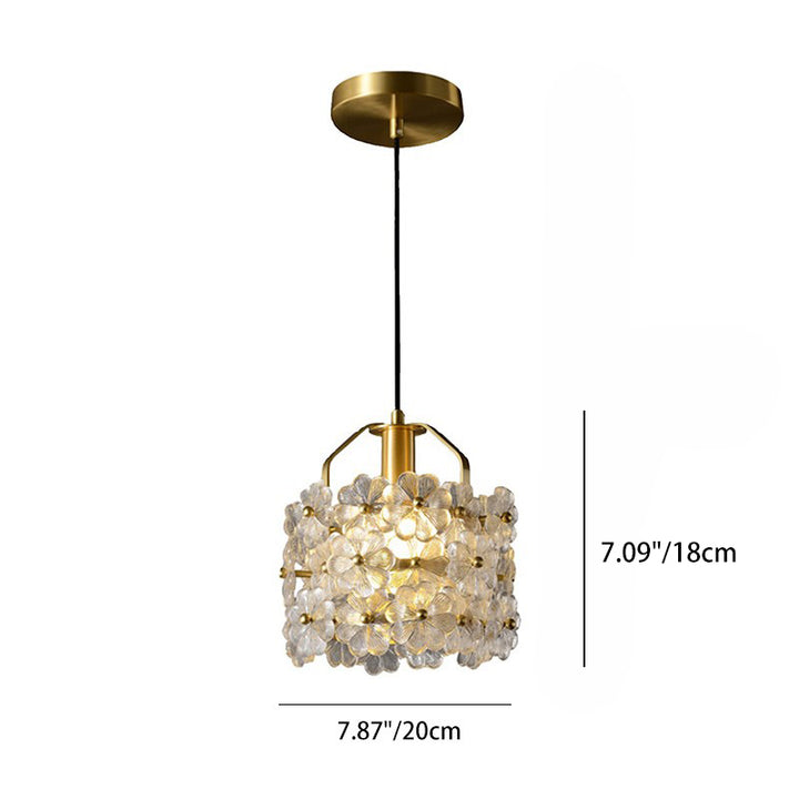 Traditional French Wood Petal 1-Light Pendant Light For Dining Room, Bedroom & Living Room