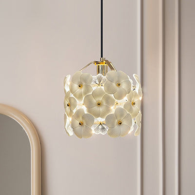 Suspension lumineuse à pétale en bois traditionnel français 1 lumière pour salle à manger, chambre et salon 