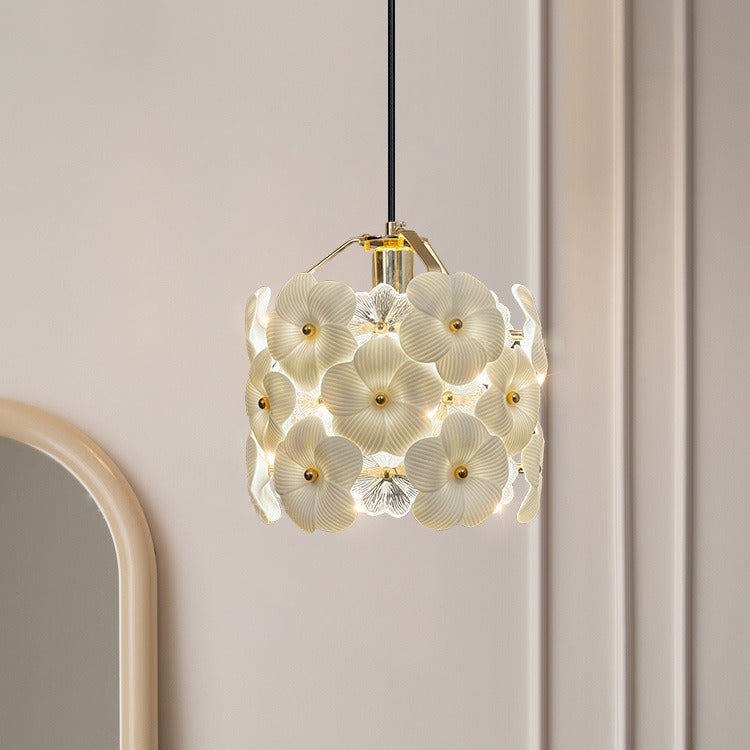 Suspension lumineuse à pétale en bois traditionnel français 1 lumière pour salle à manger, chambre et salon 
