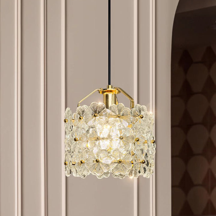 Traditional French Wood Petal 1-Light Pendant Light For Dining Room, Bedroom & Living Room