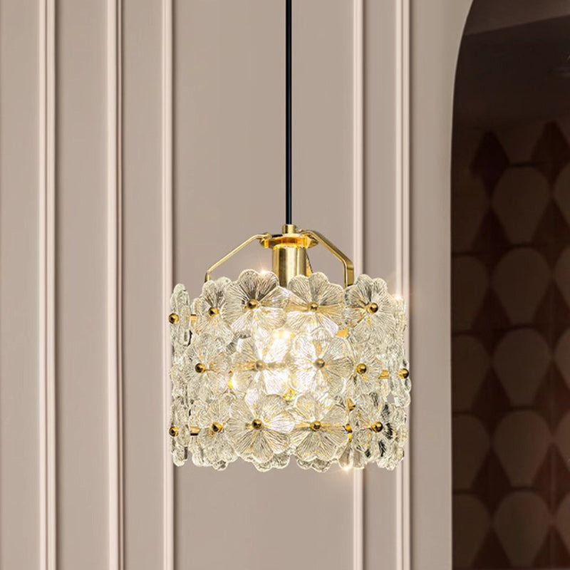 Suspension lumineuse à pétale en bois traditionnel français 1 lumière pour salle à manger, chambre et salon 