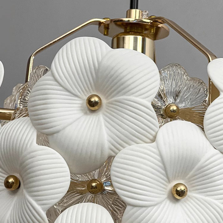 Traditional French Wood Petal 1-Light Pendant Light For Dining Room, Bedroom &amp; Living Room