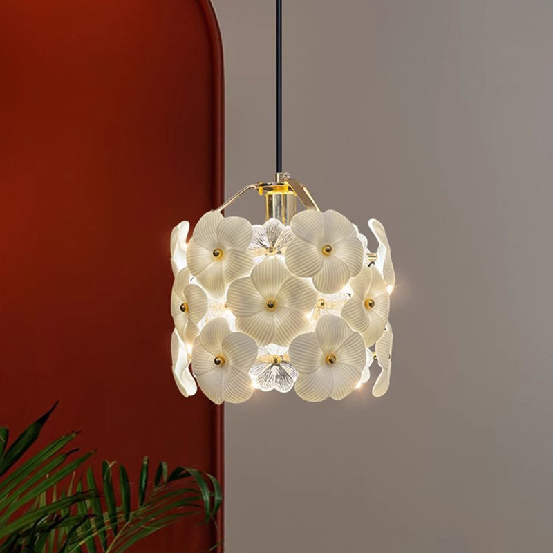Traditional French Wood Petal 1-Light Pendant Light For Dining Room, Bedroom &amp; Living Room