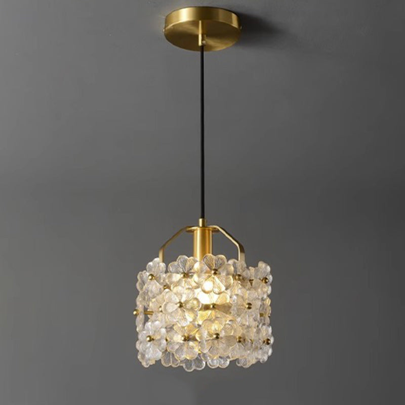 Suspension lumineuse à pétale en bois traditionnel français 1 lumière pour salle à manger, chambre et salon 