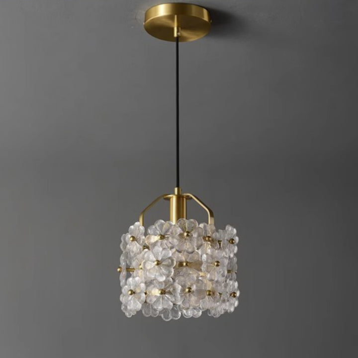 Traditional French Wood Petal 1-Light Pendant Light For Dining Room, Bedroom &amp; Living Room