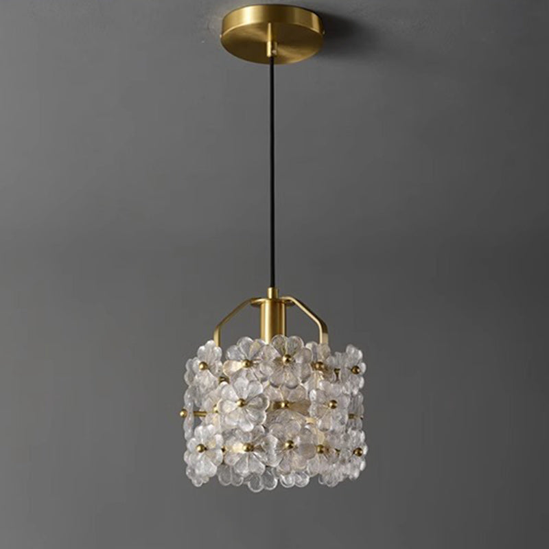 Suspension lumineuse à pétale en bois traditionnel français 1 lumière pour salle à manger, chambre et salon 