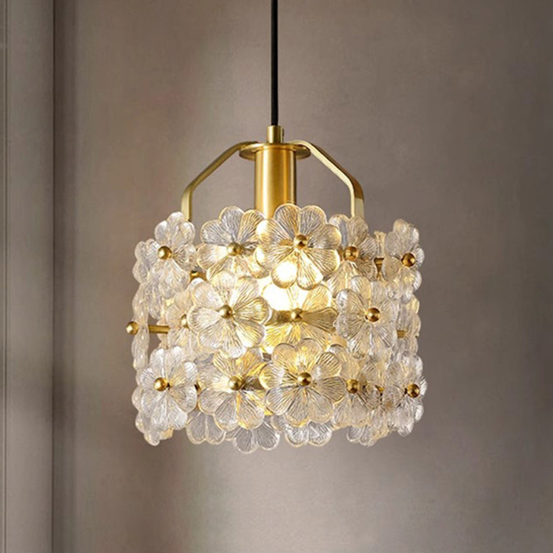 Suspension lumineuse à pétale en bois traditionnel français 1 lumière pour salle à manger, chambre et salon 