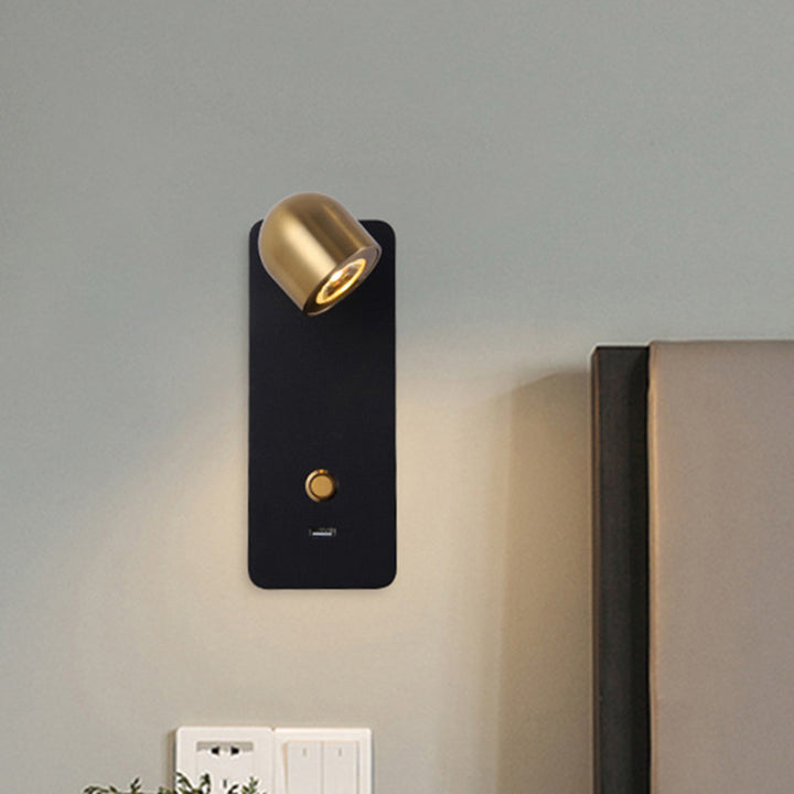 Contemporary Nordic Iron &amp; Aluminum Round Rectangular LED Wall Sconce Lamp For Bedroom &amp; Living Room