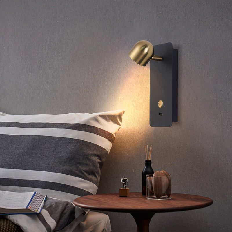 Applique murale LED ronde rectangulaire en fer et aluminium nordique contemporain pour chambre et salon 