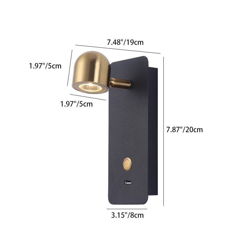 Contemporary Nordic Iron &amp; Aluminum Round Rectangular LED Wall Sconce Lamp For Bedroom &amp; Living Room