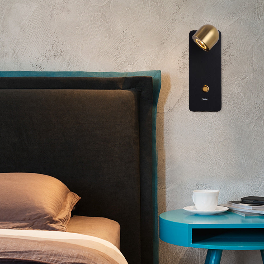 Contemporary Nordic Iron &amp; Aluminum Round Rectangular LED Wall Sconce Lamp For Bedroom &amp; Living Room