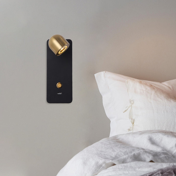 Contemporary Nordic Iron &amp; Aluminum Round Rectangular LED Wall Sconce Lamp For Bedroom &amp; Living Room