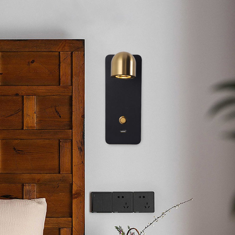 Contemporary Nordic Iron &amp; Aluminum Round Rectangular LED Wall Sconce Lamp For Bedroom &amp; Living Room