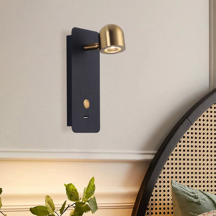 Contemporary Nordic Iron &amp; Aluminum Round Rectangular LED Wall Sconce Lamp For Bedroom &amp; Living Room