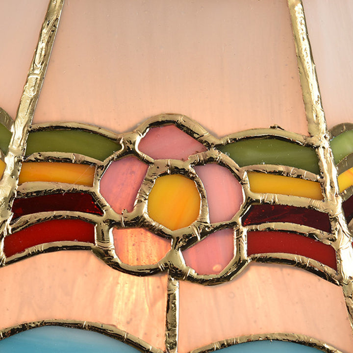 Lustre suspendu conique traditionnel vintage en fer et verre à 1 lumière pour chambre, salon et salle à manger 