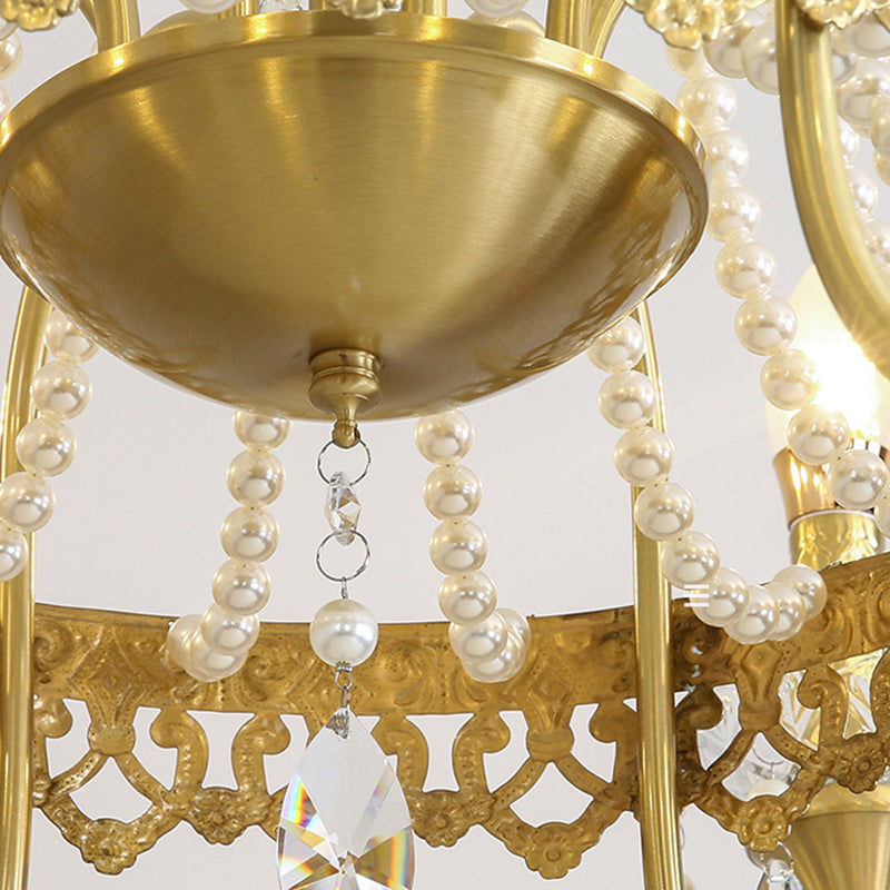 Branche de bougie traditionnelle en laiton et cristal français 4/6/8 lumières pour chambre et salon 