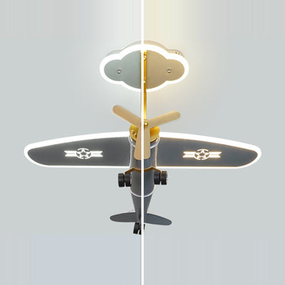 Zeitgenössische kreative Metall- und Acrylflugzeugform LED-Halbeinbau-Deckenleuchte für Kinderzimmer und Wohnzimmer 