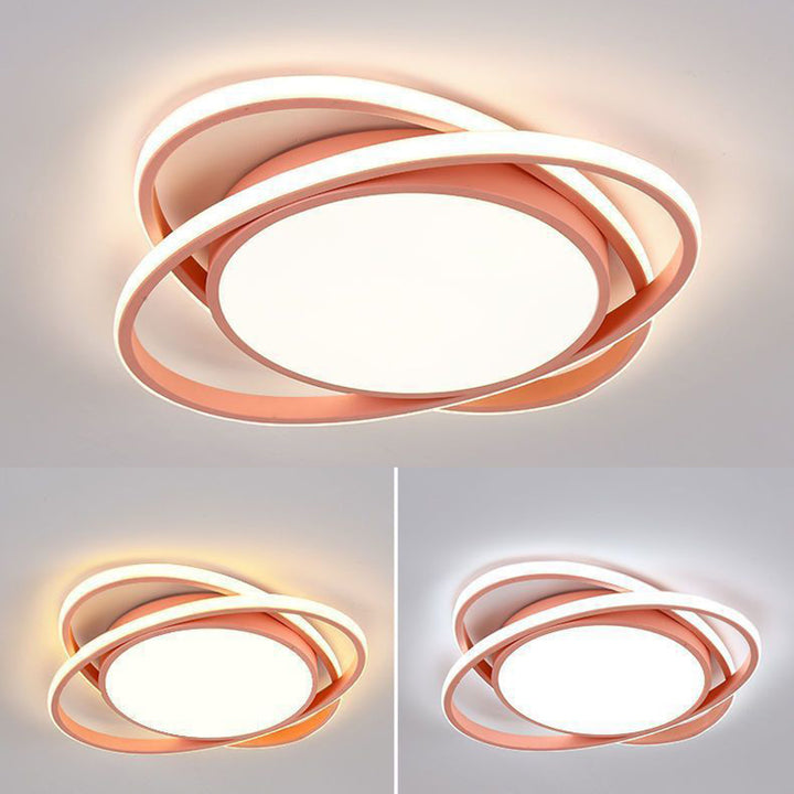 Plafonnier LED rond en fer acrylique minimaliste moderne pour chambre et salon 