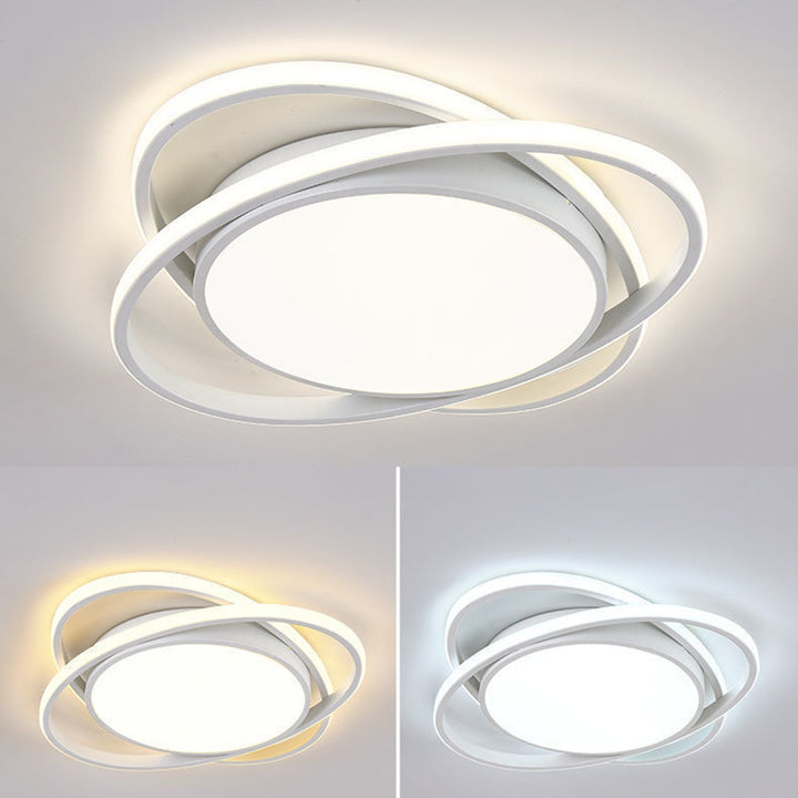 Plafonnier LED rond en fer acrylique minimaliste moderne pour chambre et salon 
