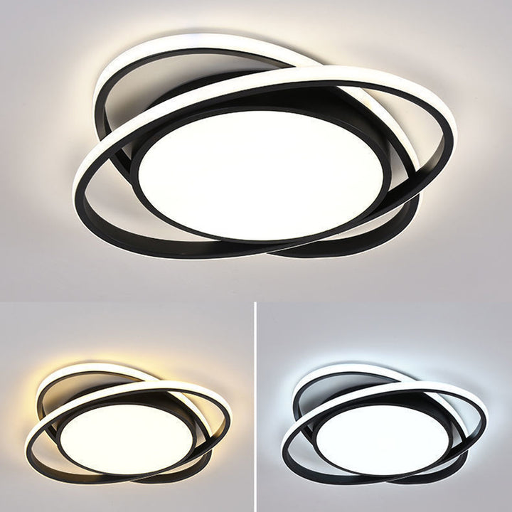 Plafonnier LED rond en fer acrylique minimaliste moderne pour chambre et salon 
