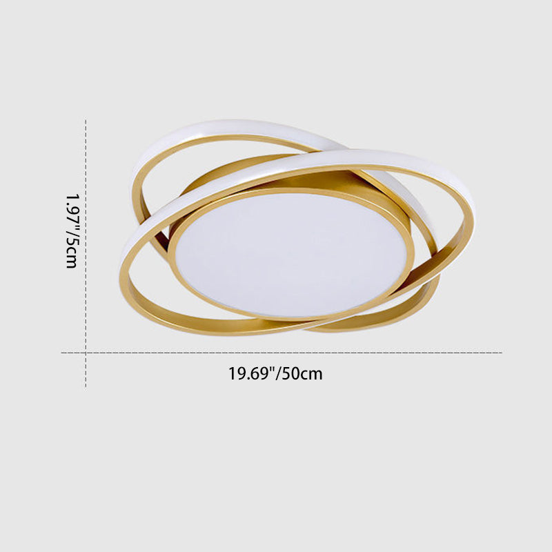 Plafonnier LED rond en fer acrylique minimaliste moderne pour chambre et salon 