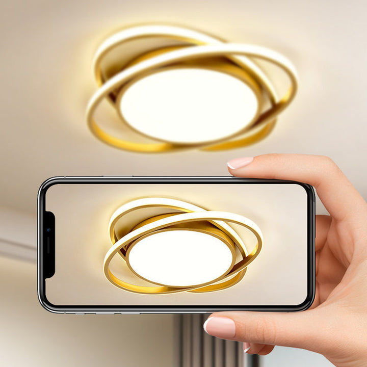 Plafonnier LED rond en fer acrylique minimaliste moderne pour chambre et salon 