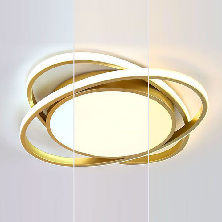 Plafonnier LED rond en fer acrylique minimaliste moderne pour chambre et salon 