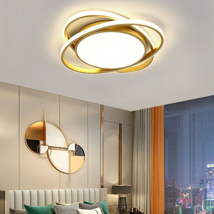 Moderne minimalistische Eisen-Acryl-Runde LED-Deckenleuchte für Schlafzimmer & Wohnzimmer 