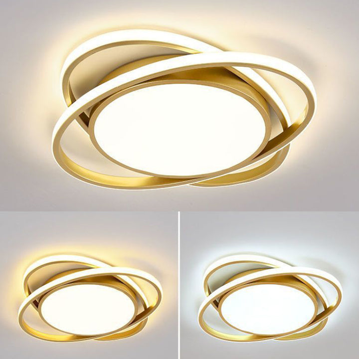 Plafonnier LED rond en fer acrylique minimaliste moderne pour chambre et salon 