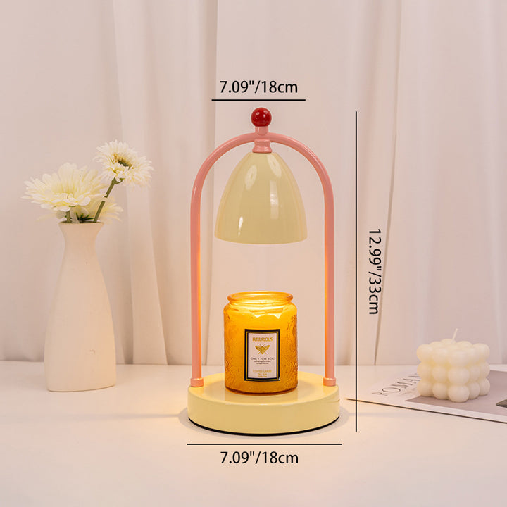 Moderne Art-Déco-Eisen-Runde 1-Licht-Schmelzwachs-Tischlampe mit Timer &amp; Dimmung für Schlafzimmer &amp; Wohnzimmer 