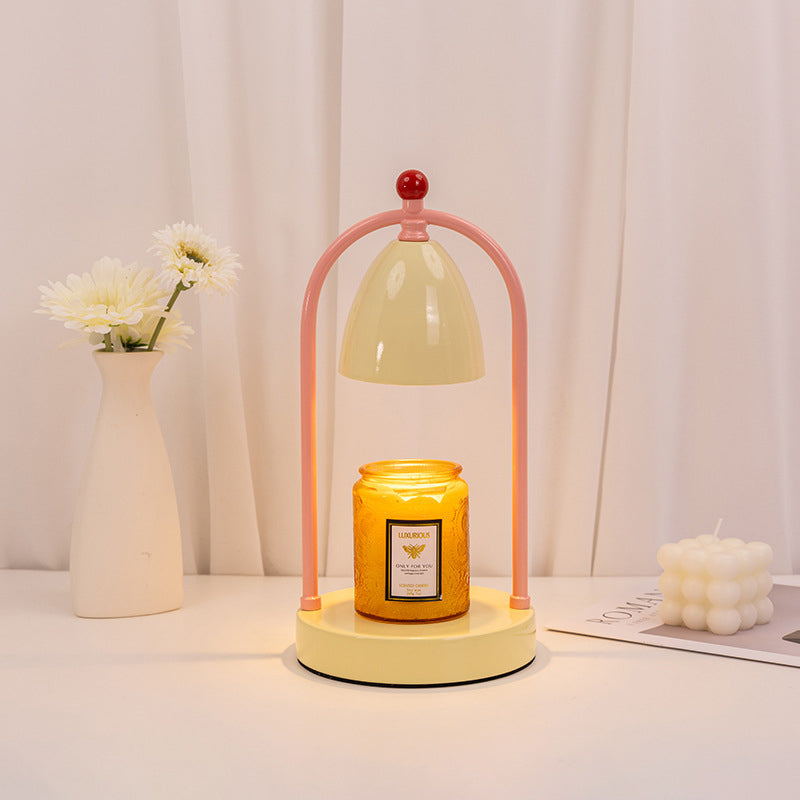 Moderne Art-Déco-Eisen-Runde 1-Licht-Schmelzwachs-Tischlampe mit Timer &amp; Dimmung für Schlafzimmer &amp; Wohnzimmer 