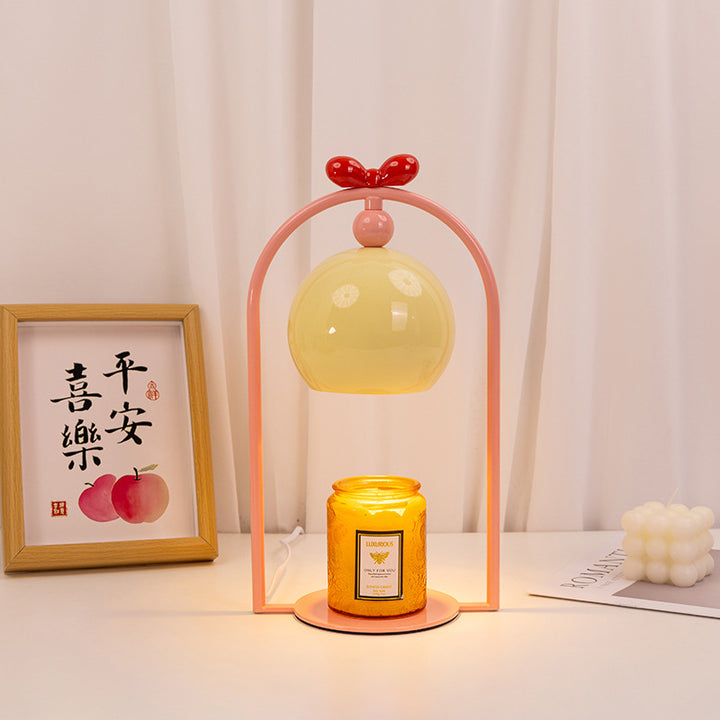 Moderne Art-Déco-Eisen-Runde 1-Licht-Schmelzwachs-Tischlampe mit Timer &amp; Dimmung für Schlafzimmer &amp; Wohnzimmer 