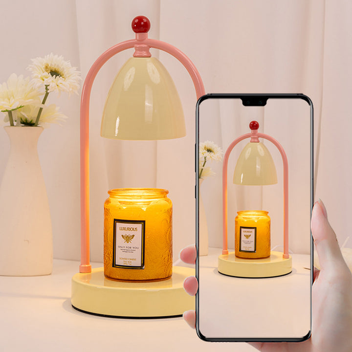 Moderne Art-Déco-Eisen-Runde 1-Licht-Schmelzwachs-Tischlampe mit Timer &amp; Dimmung für Schlafzimmer &amp; Wohnzimmer 