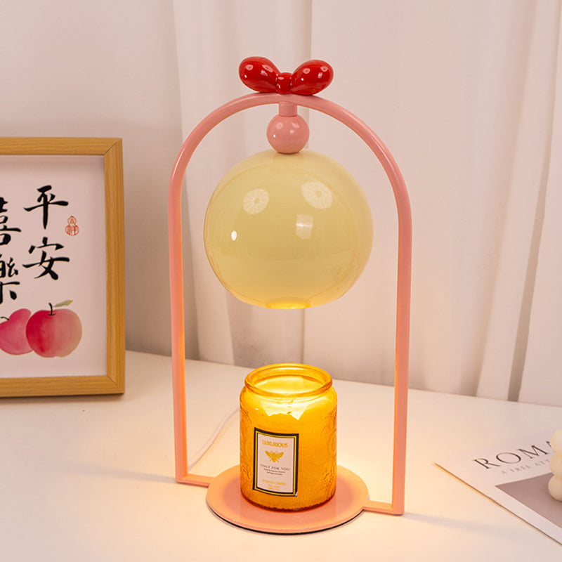 Moderne Art-Déco-Eisen-Runde 1-Licht-Schmelzwachs-Tischlampe mit Timer &amp; Dimmung für Schlafzimmer &amp; Wohnzimmer 