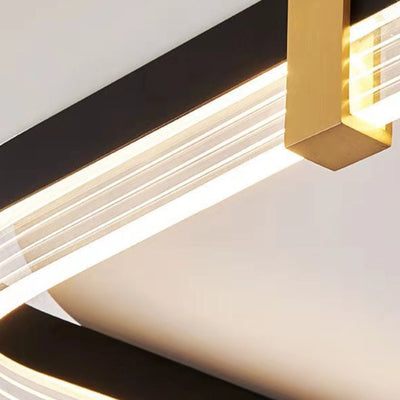 ضوء سقف LED هندسي حديث فاخر من الألومنيوم والأكريليك لغرفة النوم وغرفة المعيشة 