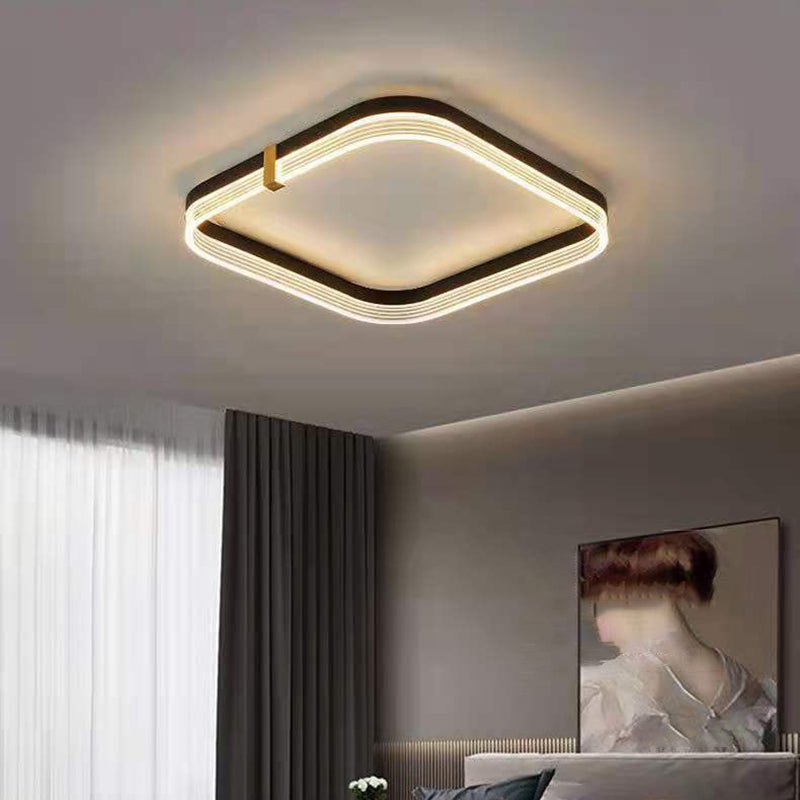 ضوء سقف LED هندسي حديث فاخر من الألومنيوم والأكريليك لغرفة النوم وغرفة المعيشة 