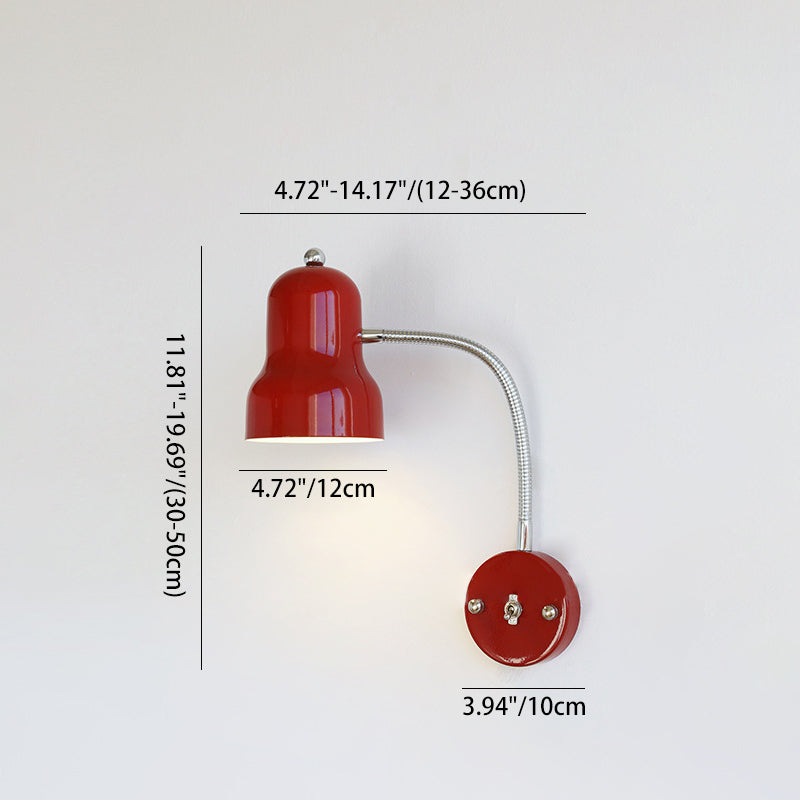 Contemporary Nordic Iron Trumpet-Shaped Round 1-Light Wall Sconce Lamp For Bedroom &amp; Living Room
