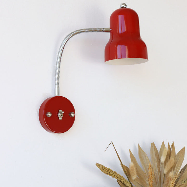 Contemporary Nordic Iron Trumpet-Shaped Round 1-Light Wall Sconce Lamp For Bedroom &amp; Living Room