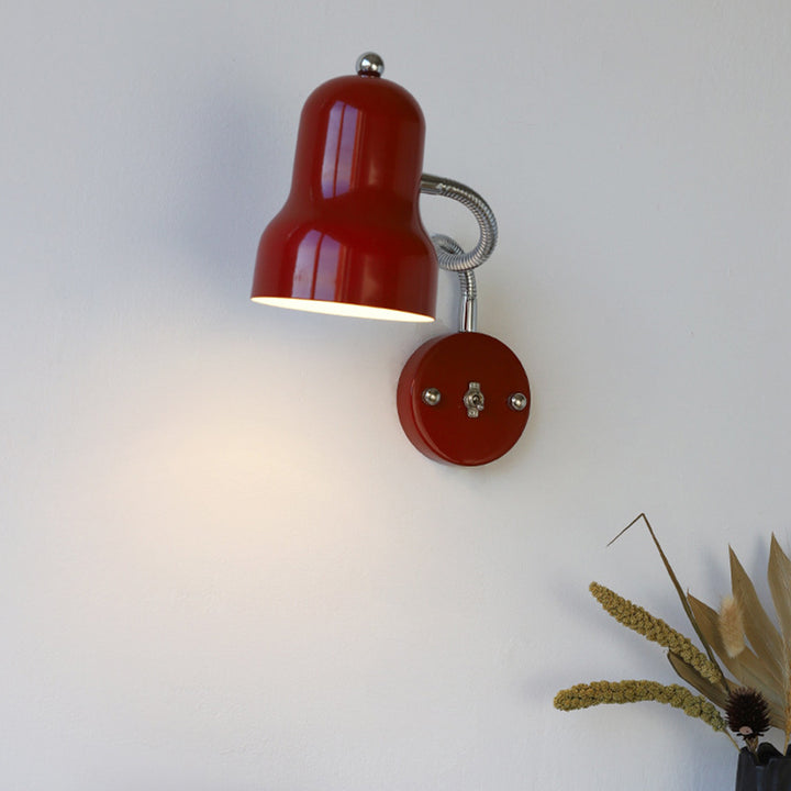 Contemporary Nordic Iron Trumpet-Shaped Round 1-Light Wall Sconce Lamp For Bedroom &amp; Living Room