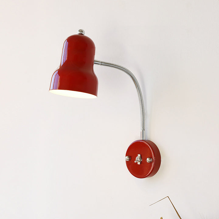 Contemporary Nordic Iron Trumpet-Shaped Round 1-Light Wall Sconce Lamp For Bedroom &amp; Living Room