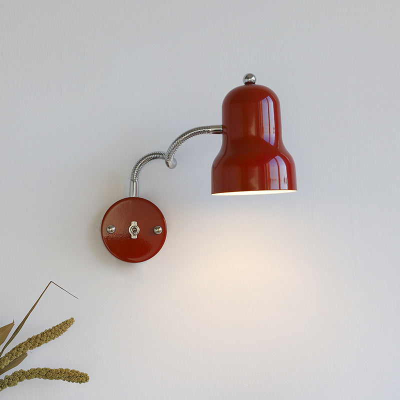 Contemporary Nordic Iron Trumpet-Shaped Round 1-Light Wall Sconce Lamp For Bedroom &amp; Living Room