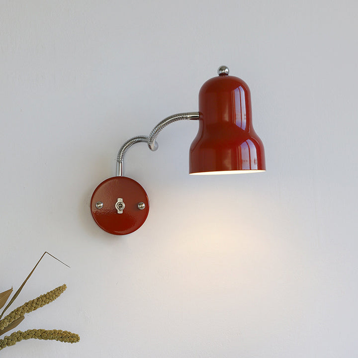 Contemporary Nordic Iron Trumpet-Shaped Round 1-Light Wall Sconce Lamp For Bedroom &amp; Living Room